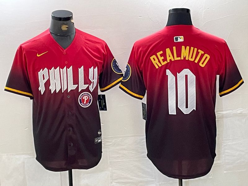 Men Philadelphia Phillies #10 Realmuto Red City Edition Nike 2024 MLB Jersey style 5->->MLB Jersey